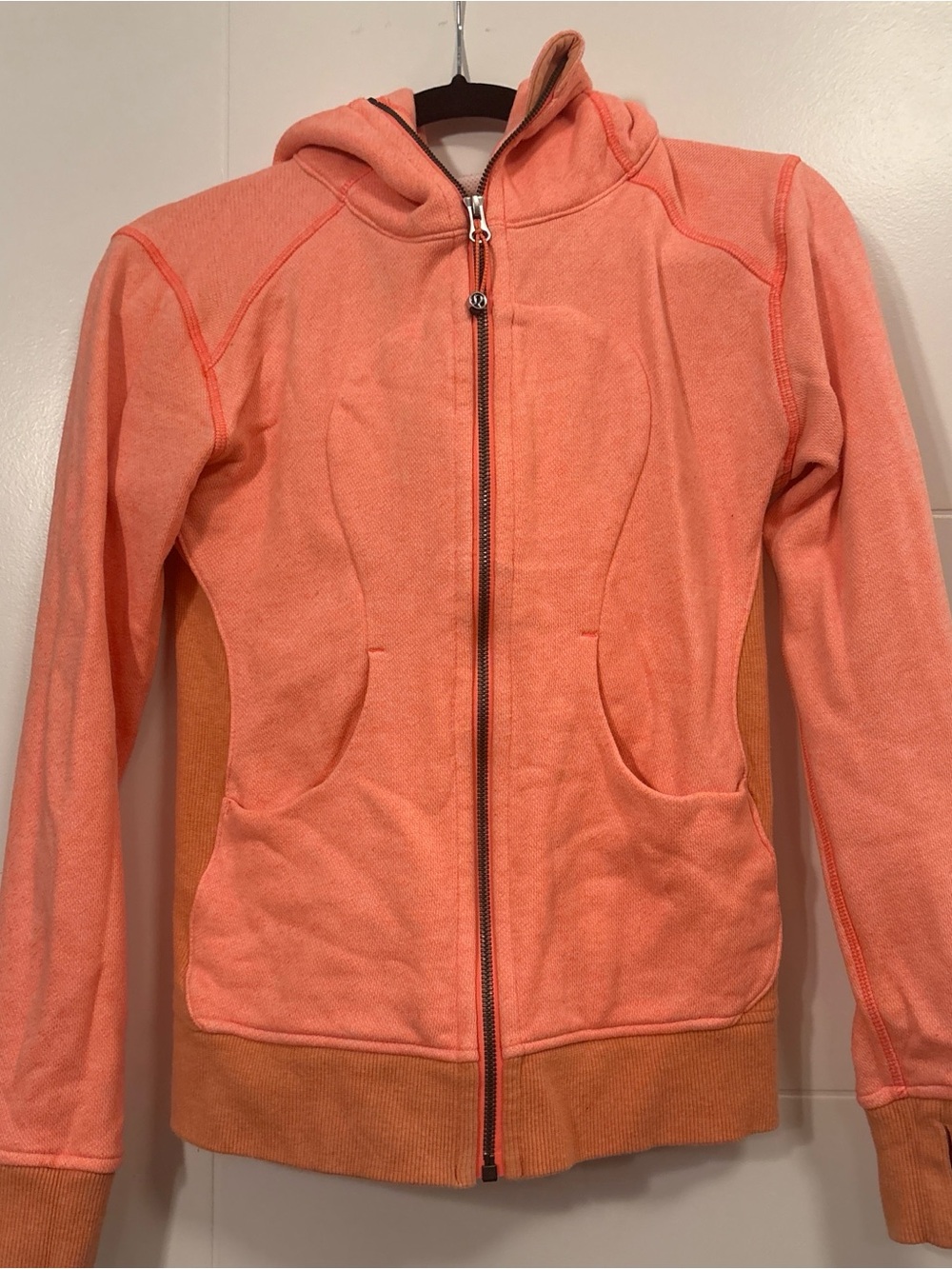 lululemon athletica coral zip-up hoodie